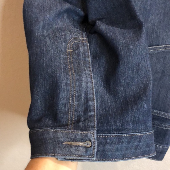 Merona Comfort No Gap Waistband Bootcut Women size 18r blue Denim Jeans pressed - Picture 5 of 8